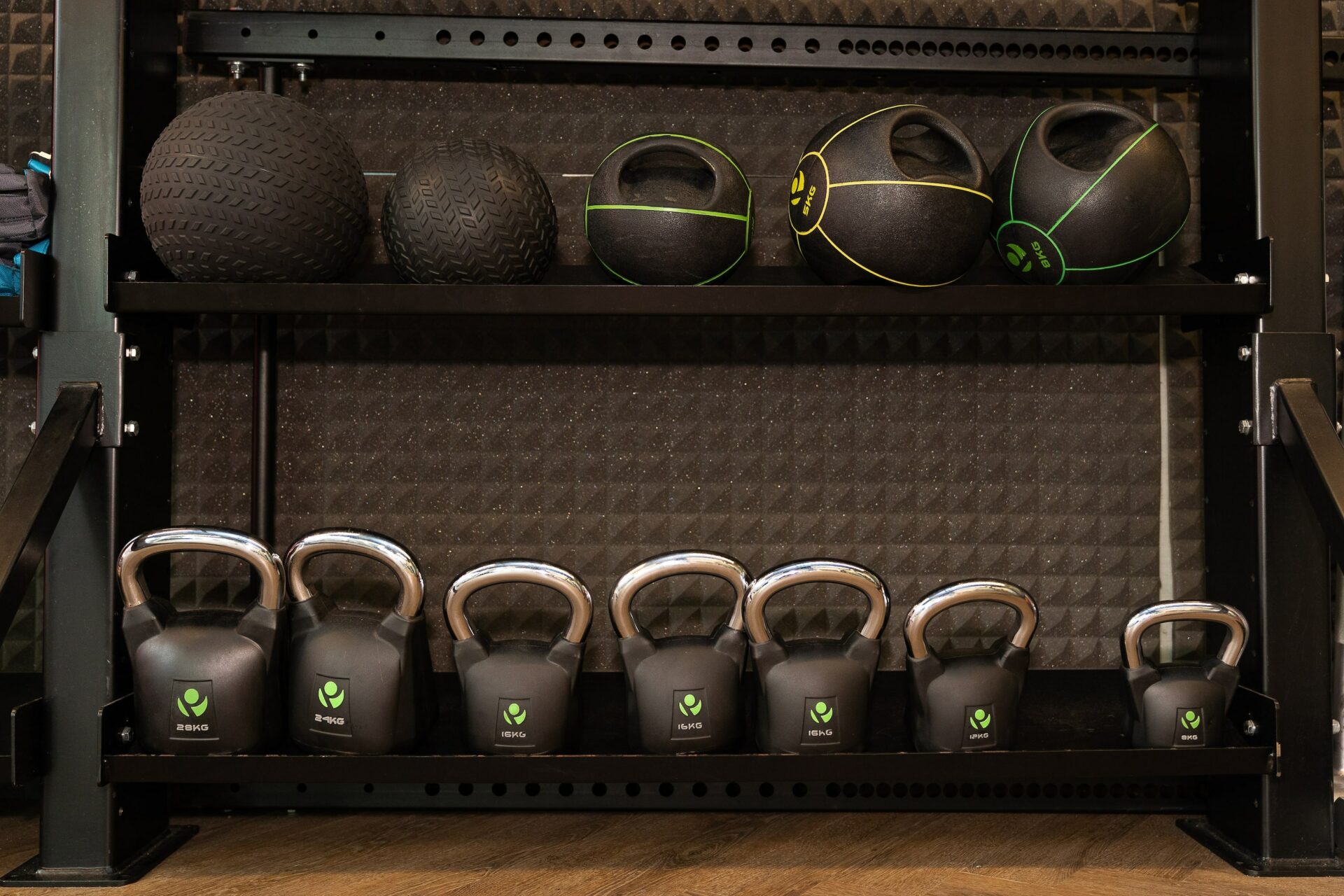 kettlebells and other gym equipment