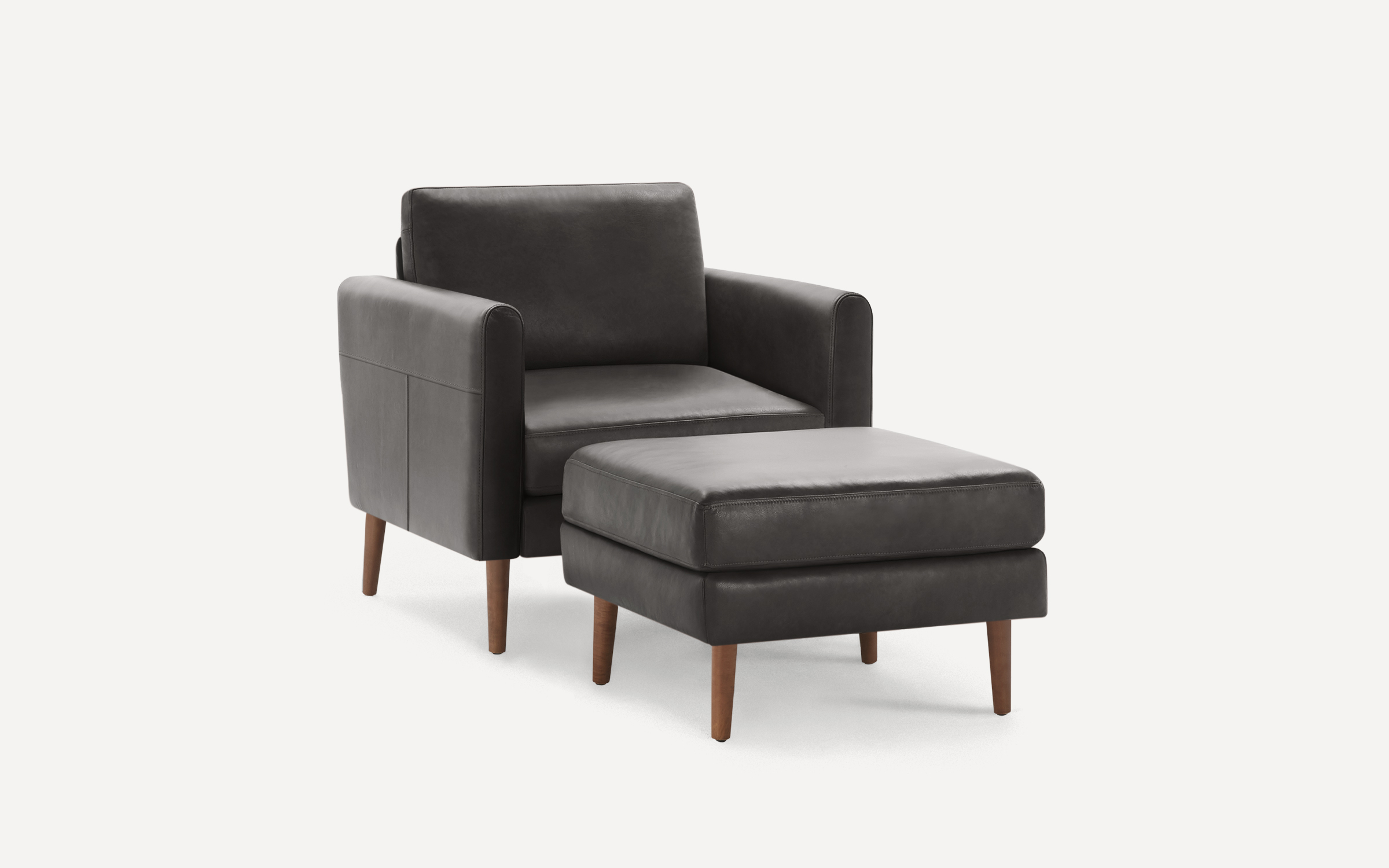 Original Nomad Armchair with Ottoman in Slate Leather