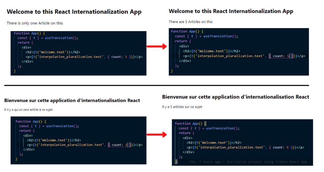 Handling interpolation and pluralization