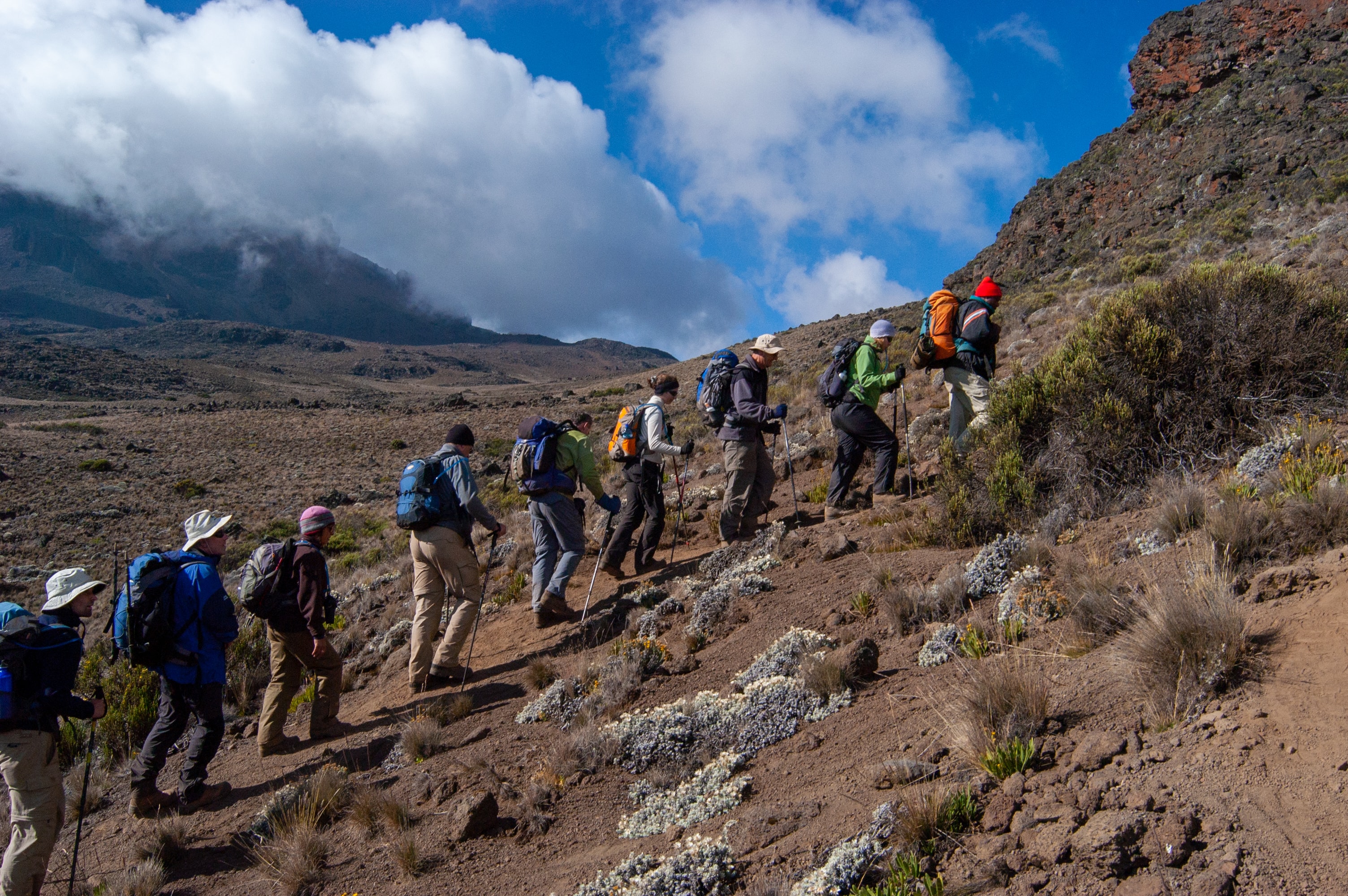 People climbing the Rongai Route