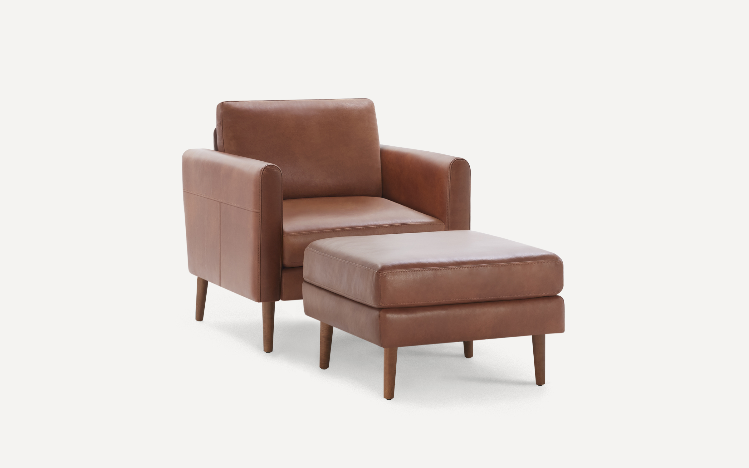 Leather chair and ottoman modern sale