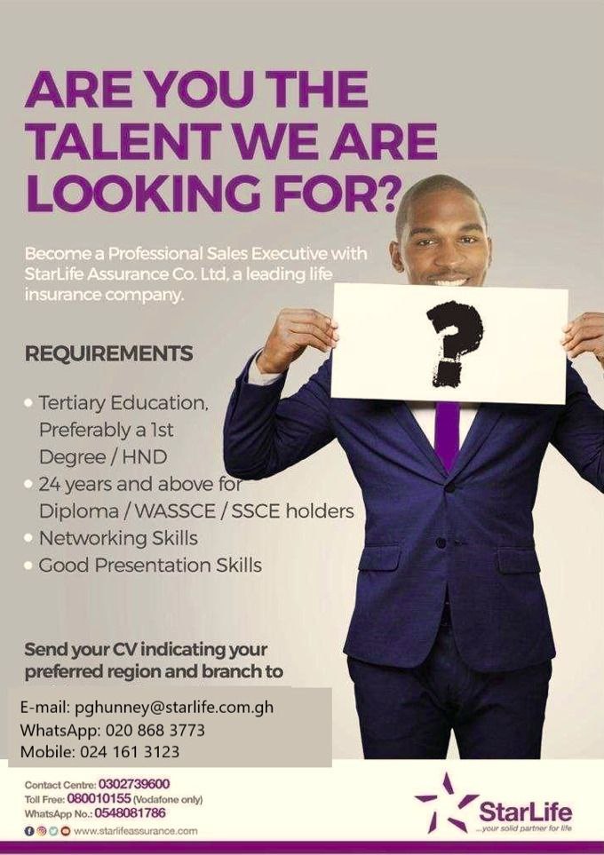 Starlife is recruiting sales executives