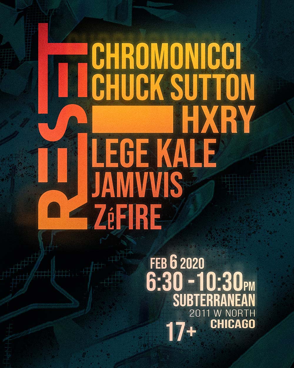 HXRY, Chromo​nicci + more at SubT flyer