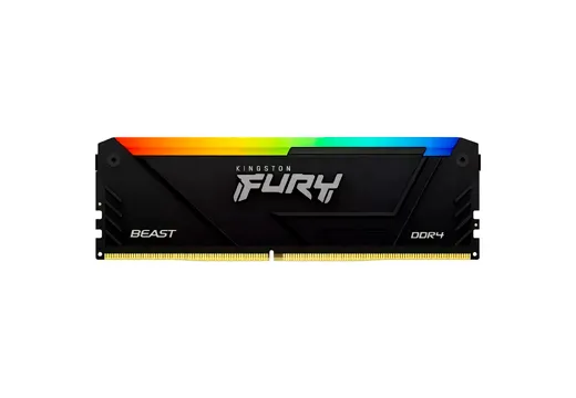 Imagem do produto Memória Kingston Fury Beast 16GB 3200MHz DDR4 RGB CL16 - KF432C16BB12A/16 em Carrefour