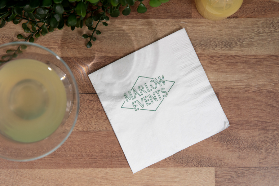 branded cocktail napkin