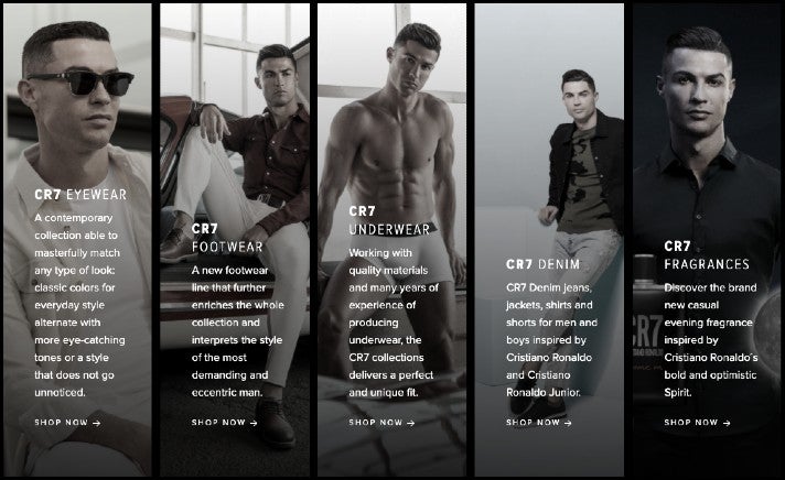Ein Überblick über das Produktportfolio von Ronaldos eigener Lifestyle-Marke CR7 