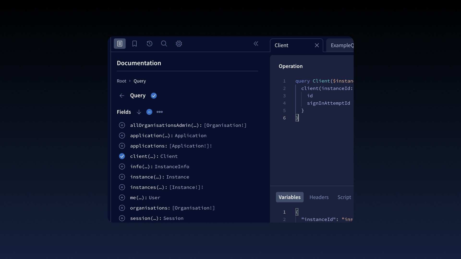 A screen of the GraphQL Server's playground