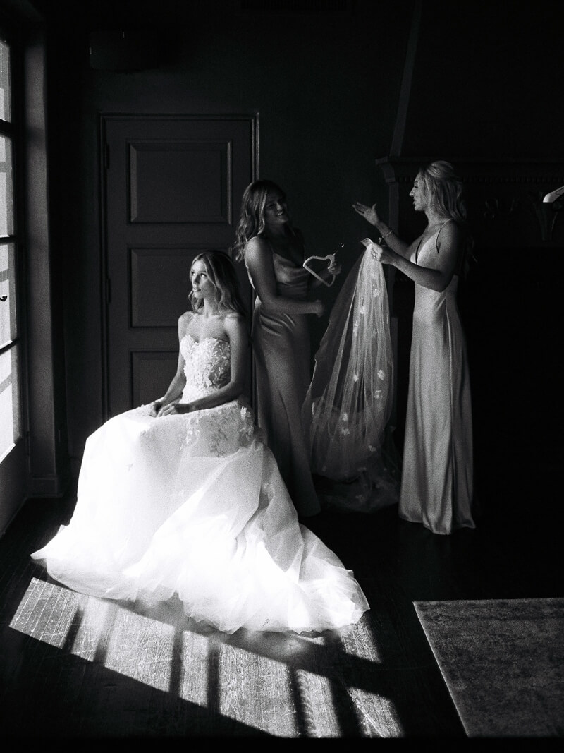 bride in front of window