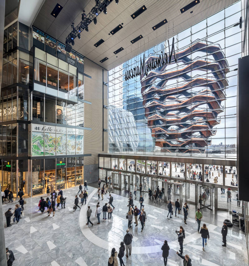 View of Vessel from the Great Room inside The Shops at Hudson Yards