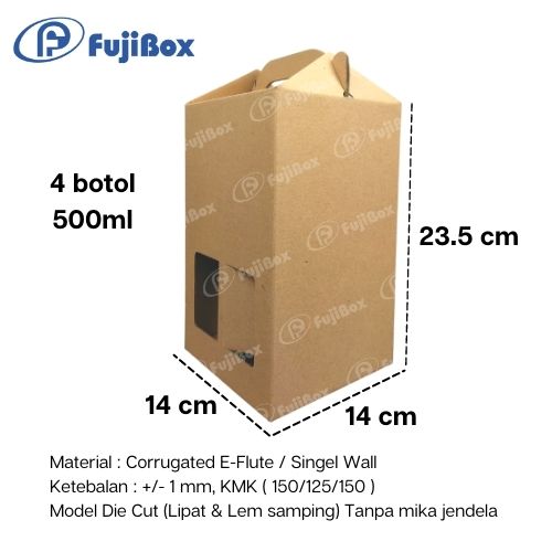 FUJIBOX DUS KARTON | DUS BOTOL 500 ML ISI 4 | DUS MINUMAN LITERAN