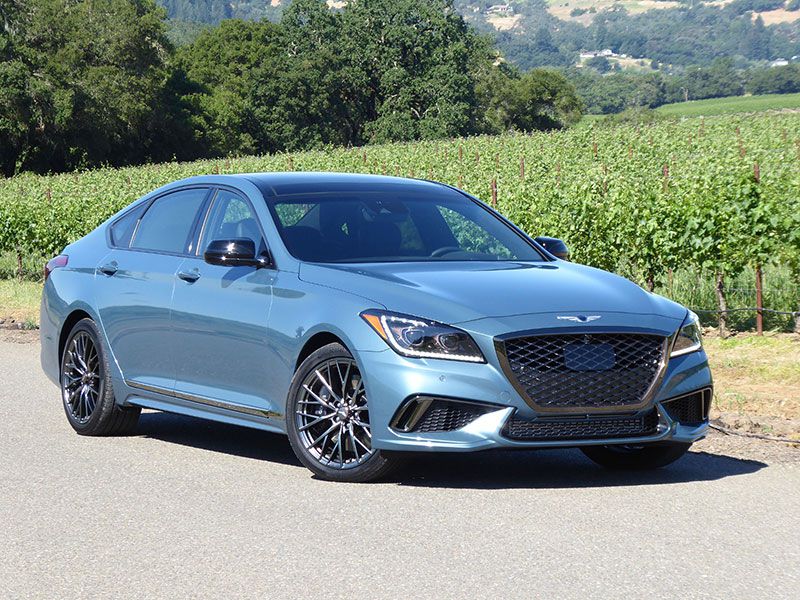 2018 Genesis G80 Sport exterior front angle by Ron Sessions ・  Photo by Ron Sessions