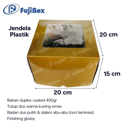 FUJIBOX DUS TART | TART EMAS 20 x 20 x 15 |  TART TINGGI 15 cm