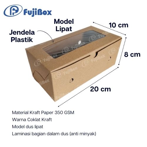 FUJIBOX KRAFT | KRAFT COKLAT 10 x 20 x 8 | DUS ANTI MINYAK