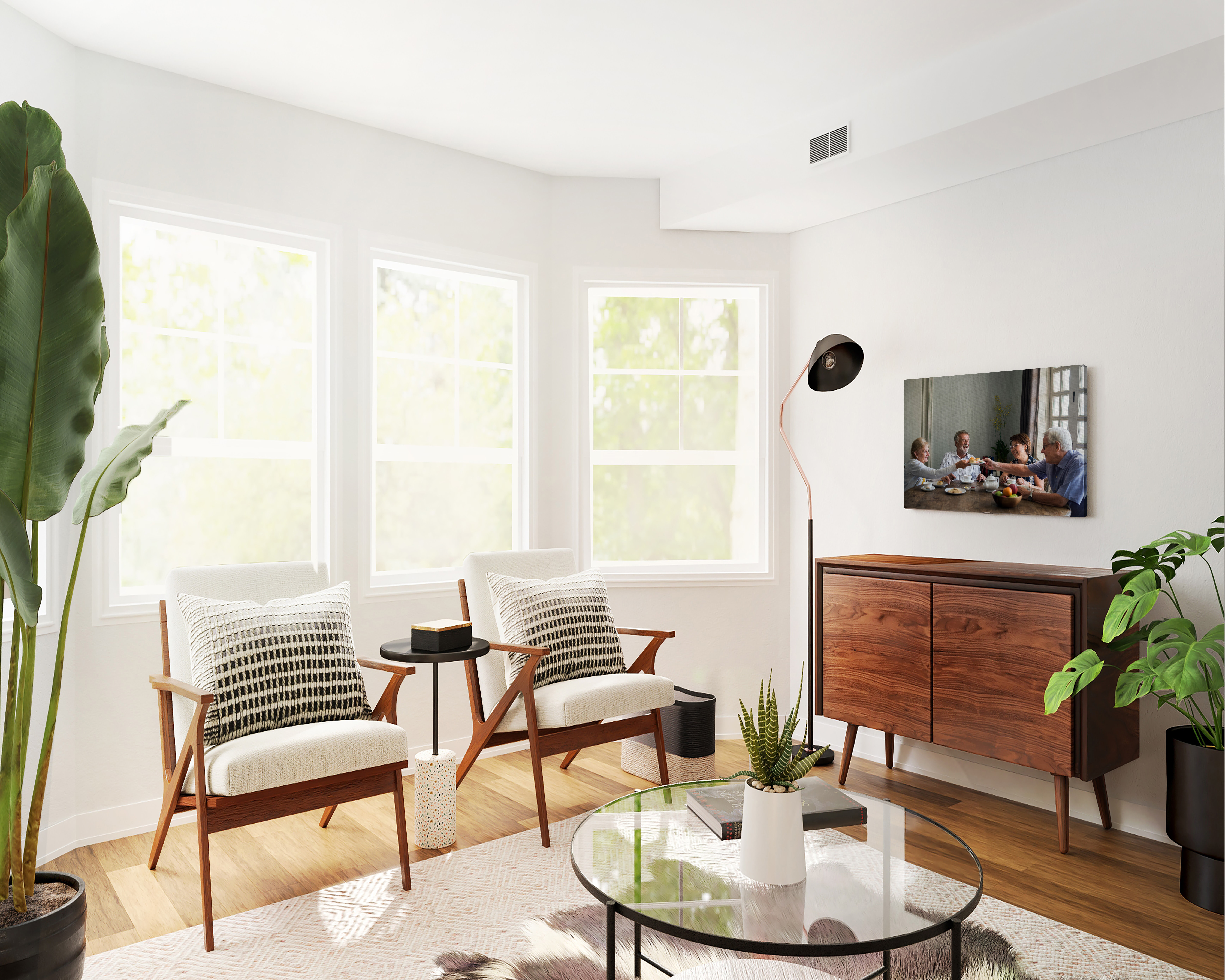 Canvas print of old friends in living room