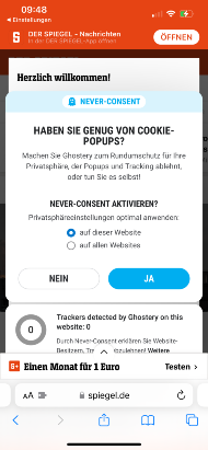 Never-Consent von Ghostery