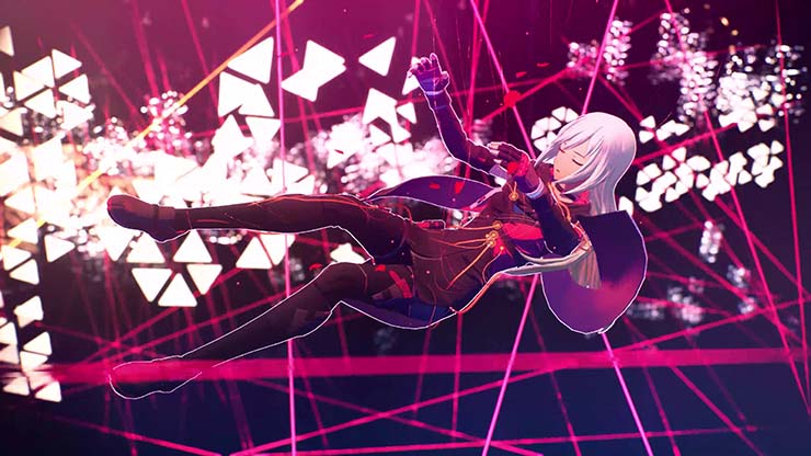 Kasane falls through a web of Red String, unconscious.