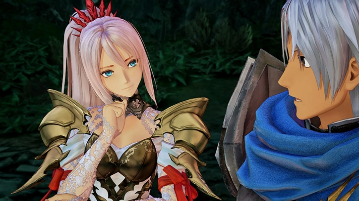 Shionne and Alphen, two main characters from Tales of Arise Beyond the Dawn, having a conversation.