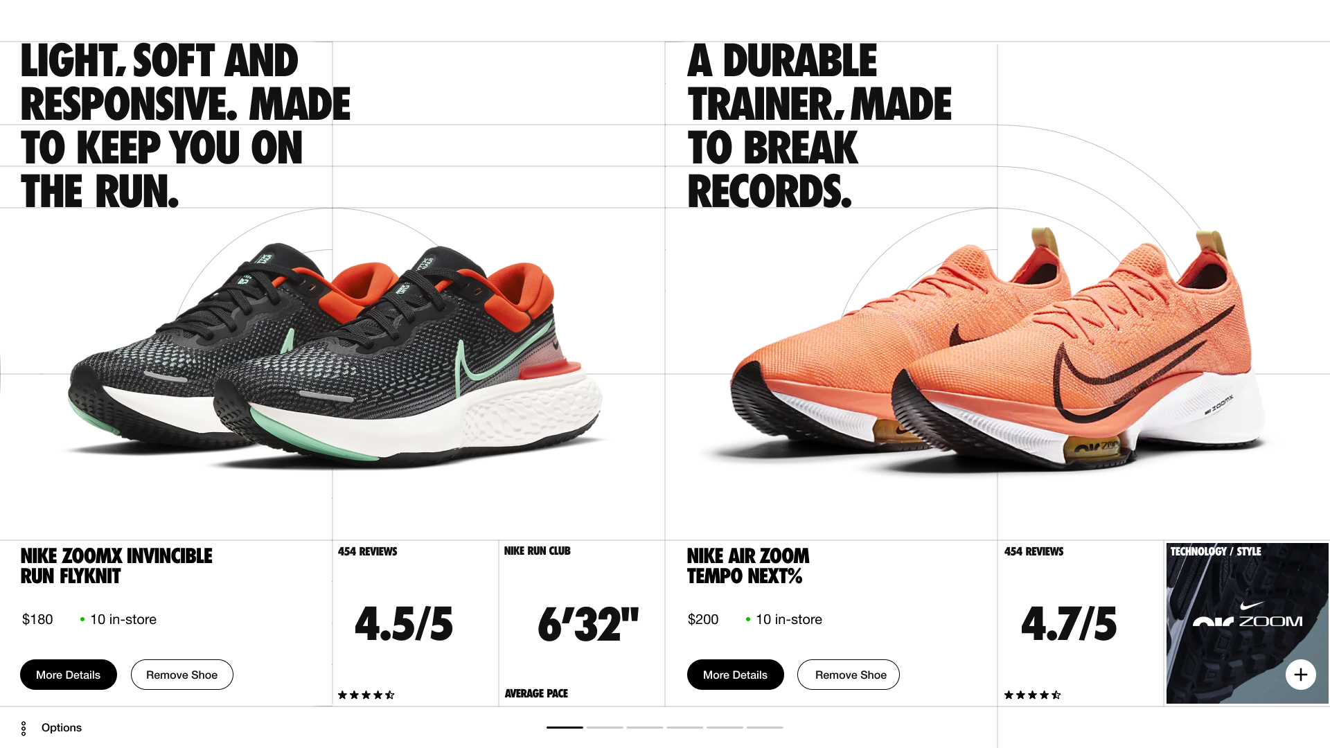 Nike inside track UI