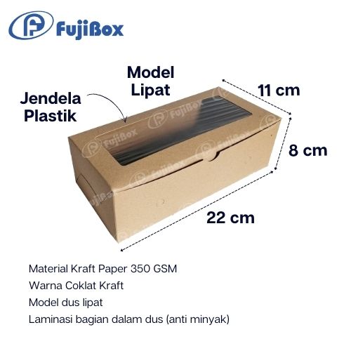 FUJIBOX KRAFT | BROWN KRAFT 11 x 22 x 8 | DUS ANTI MINYAK