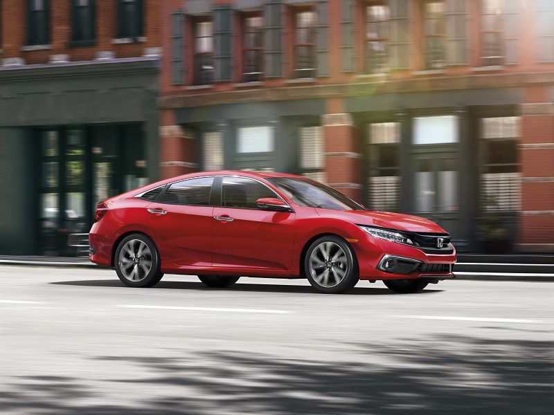 2019 Honda Civic Sedan Red Side Profile ・  Photo by Honda 