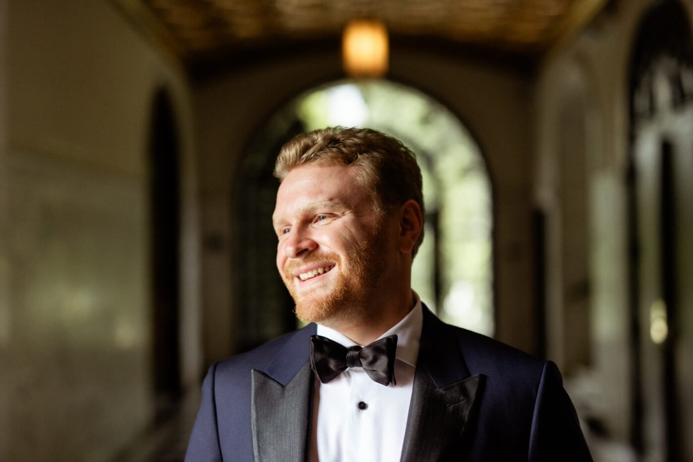 groom smiling