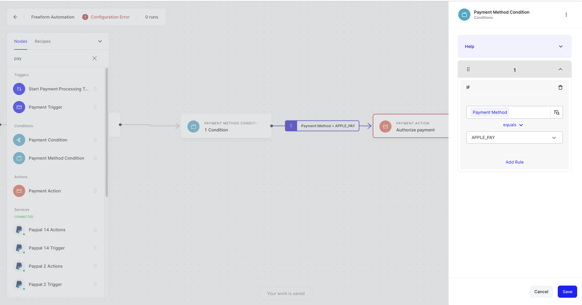 Payment Method Condition
