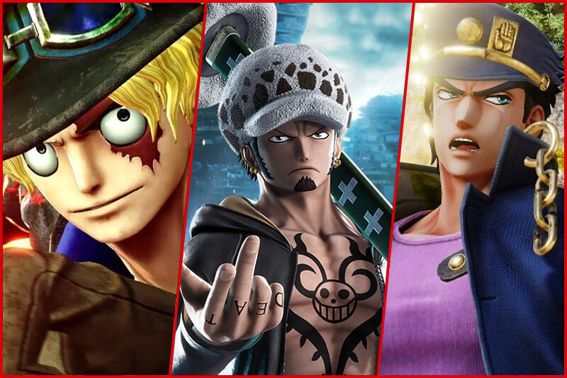 Sabo y Trafalgar Law (ambos de One Piece) y Jotaro Kujo (JoJo’s Bizarre Adventure)