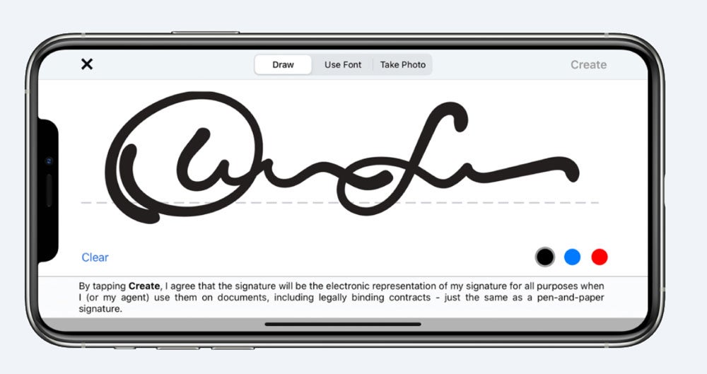 elektronische Unterschrift auf dem Smartphone ausführen