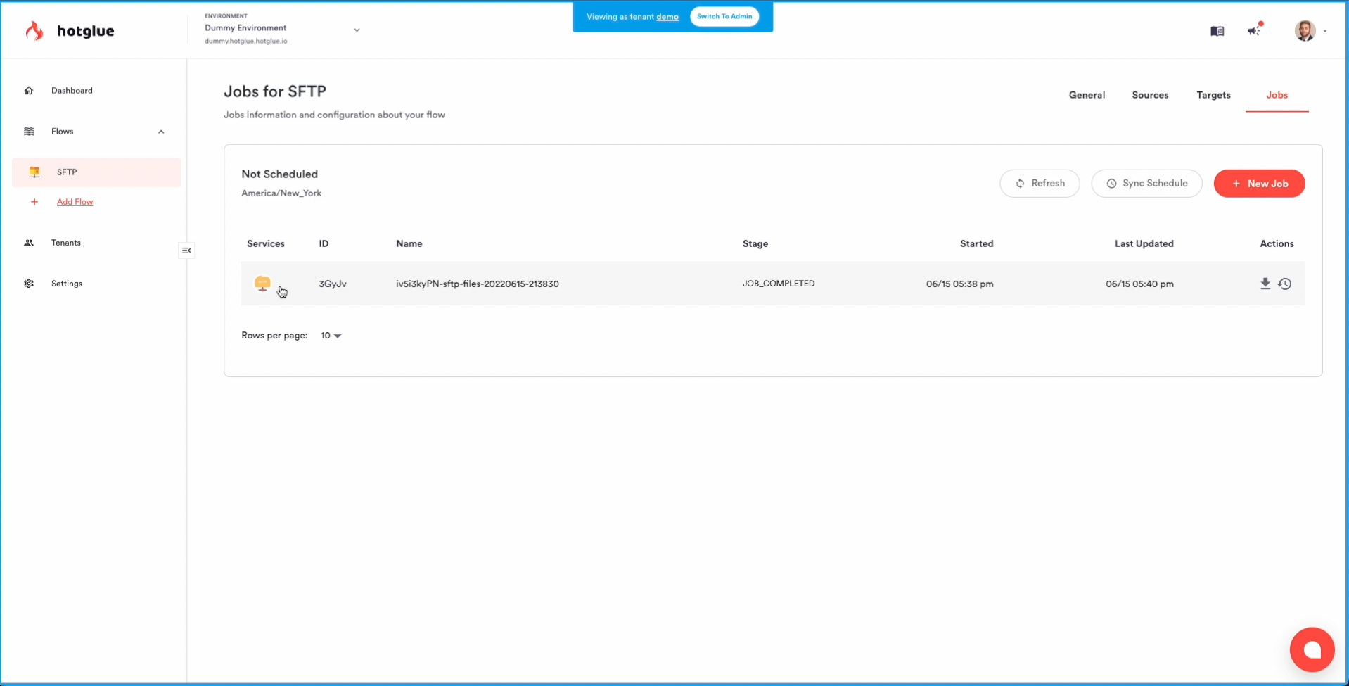 hotglue - SFTP sync jobs