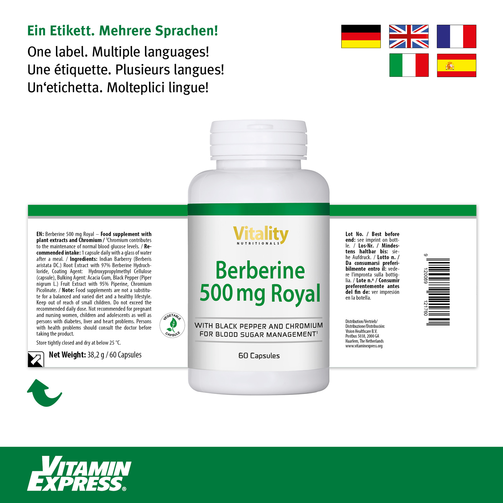 Order Berberine 500 mg Royal | Vitaminexpress