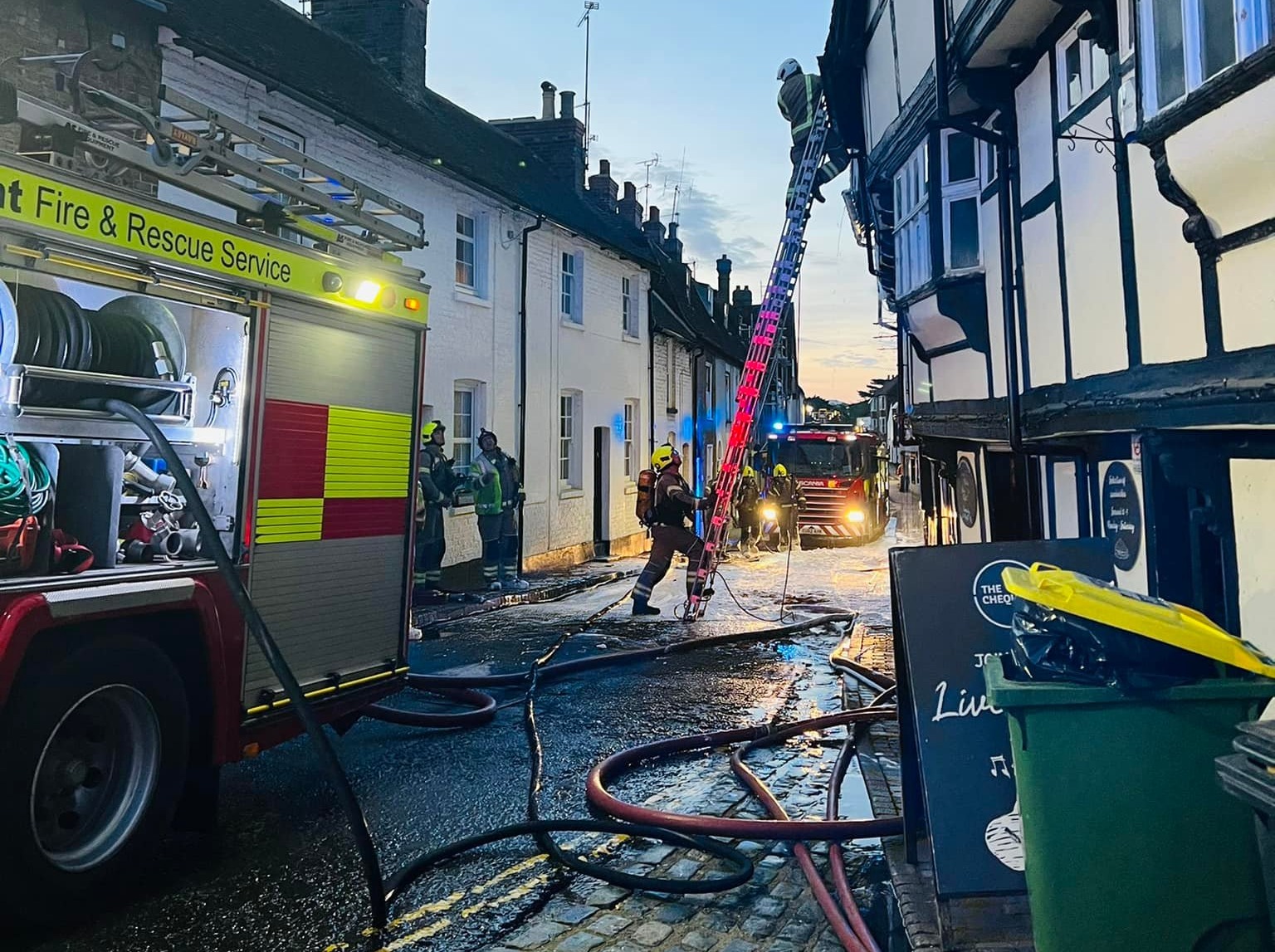 Firefighters battle large fire at historic Kent pub - The Caterer