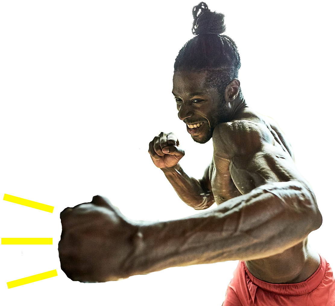 Devin Buchanan making a hook punch