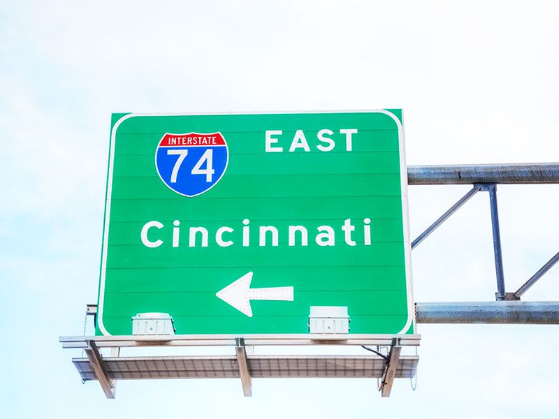 bigstock Road Sign To Cincinnati 
