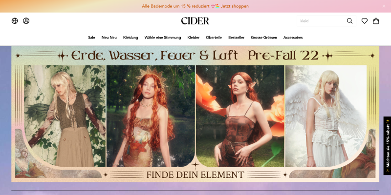 Screenshot Online-Shop Cider