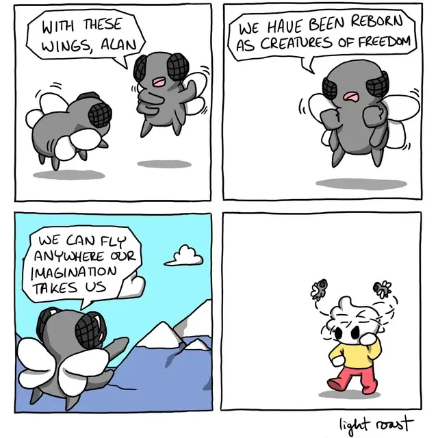 Panel 1: nullPanel 2: nullPanel 3: nullPanel 4: nullThis is the end of the comic.