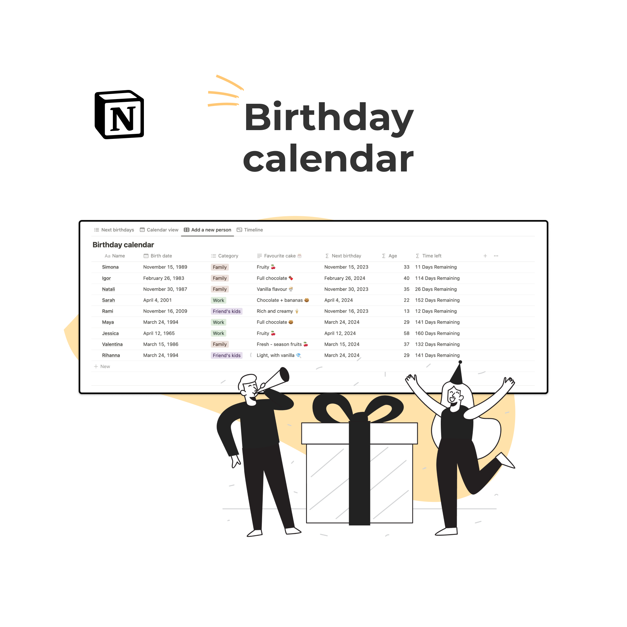 Promotional image for the Etsy birthday tracker from ManagerHacks, showcasing its unique features for users.