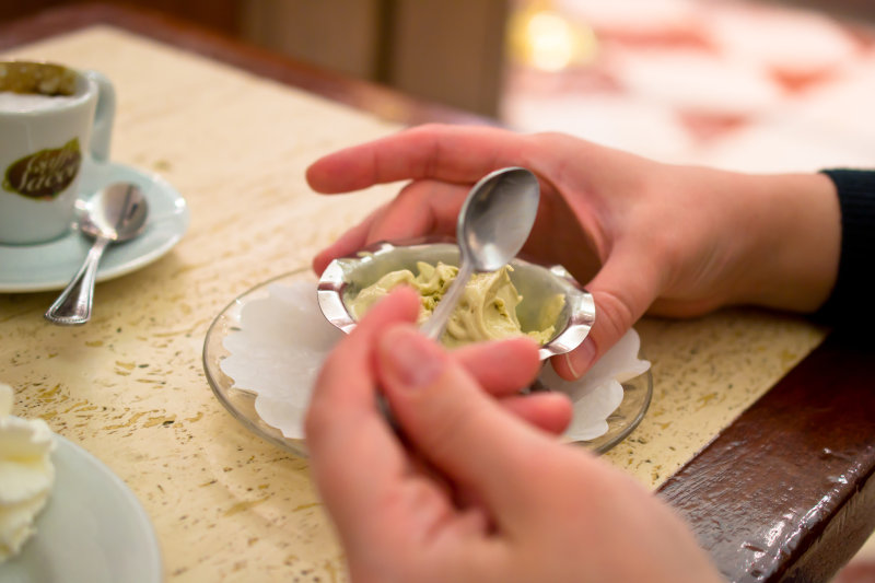 Gelato al ristorante in Little Italy.