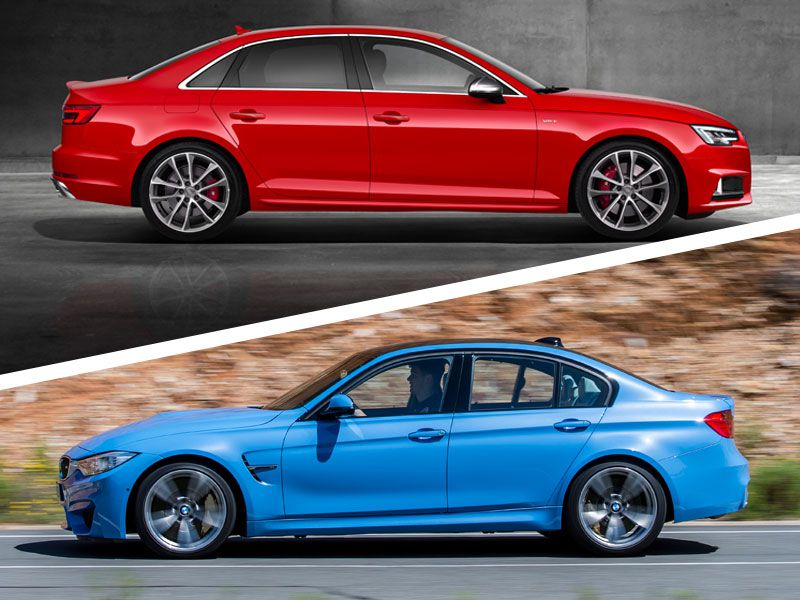 2017 Audi S4 vs 2017 BMW M3 profile ・  Photo by Audi / BMW