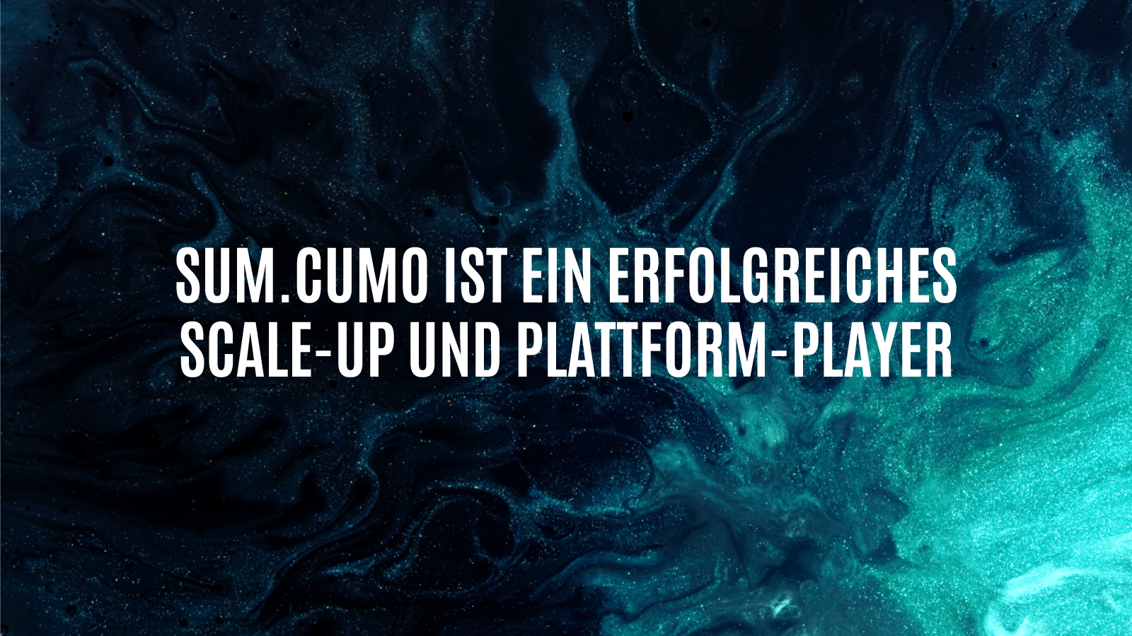 sum.cumo ist ein erfolgreiches scale-up und Plattform-Player