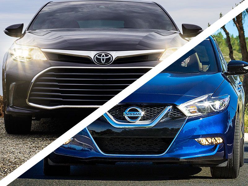2016 Toyota Avalon vs 2016 Nissan Maxima front grille ・  Photo by Toyota and Nissan 