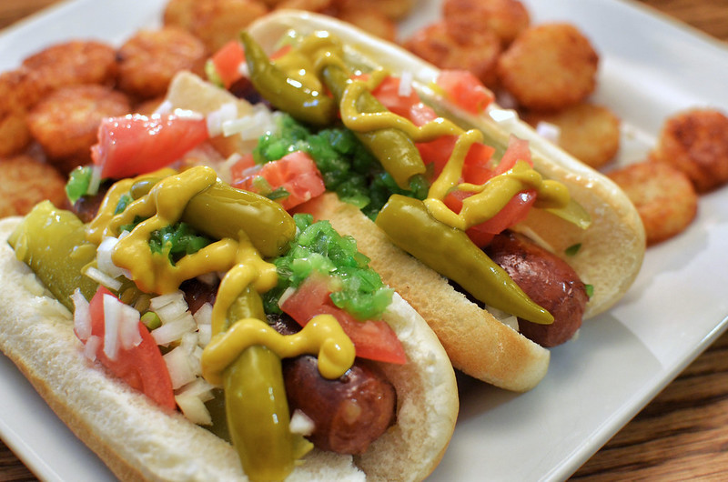 Gene’s Hot Dog (Mustard, Relish, Onions)