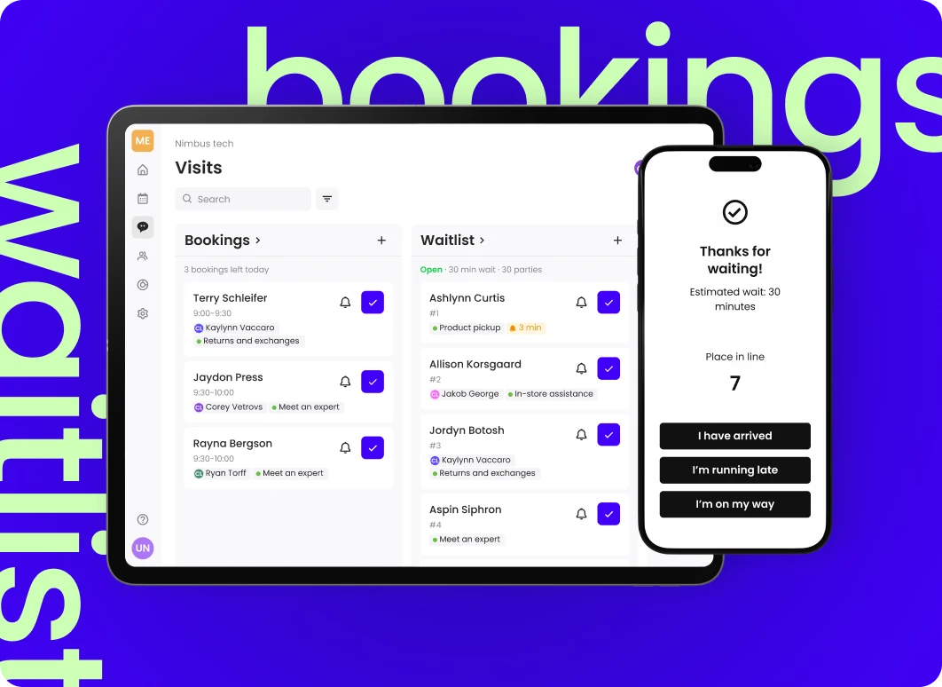 Waitlists and bookings