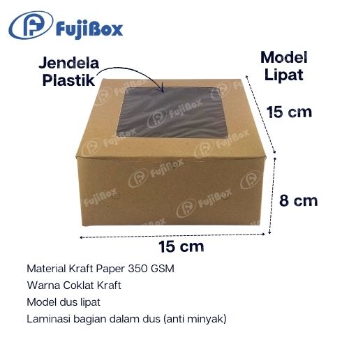 FUJIBOX KRAFT | BROWN KRAFT 15 x 15 x 8 | DUS ANTI MINYAK