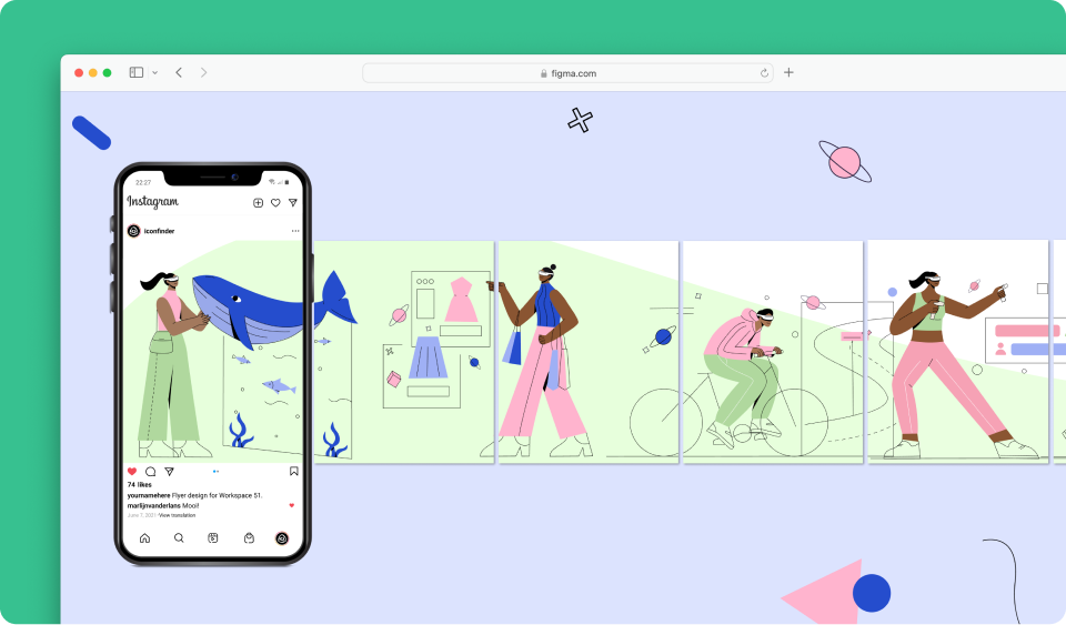 How to make seamless Instagram carousel in Figma