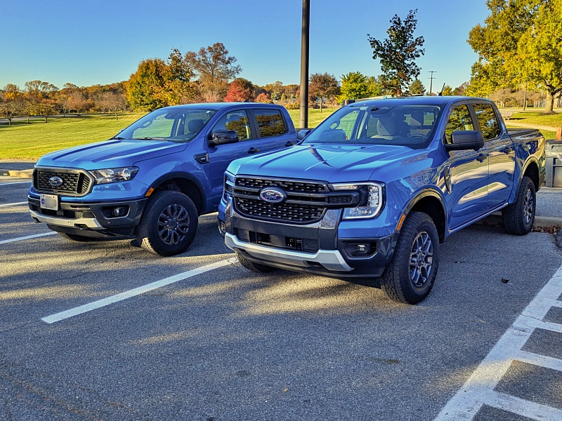 2024 Ford Ranger XLT (right) and 2023 Ford Ranger XLT ・  Photo by Brady Holt