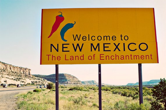 "Welcome to New Mexico" sign