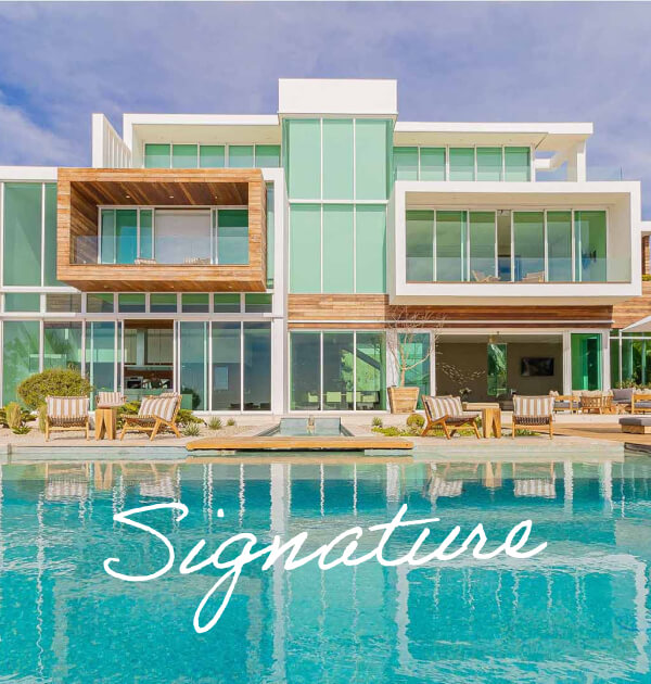 Banner for Signature collection with modern home and pool
