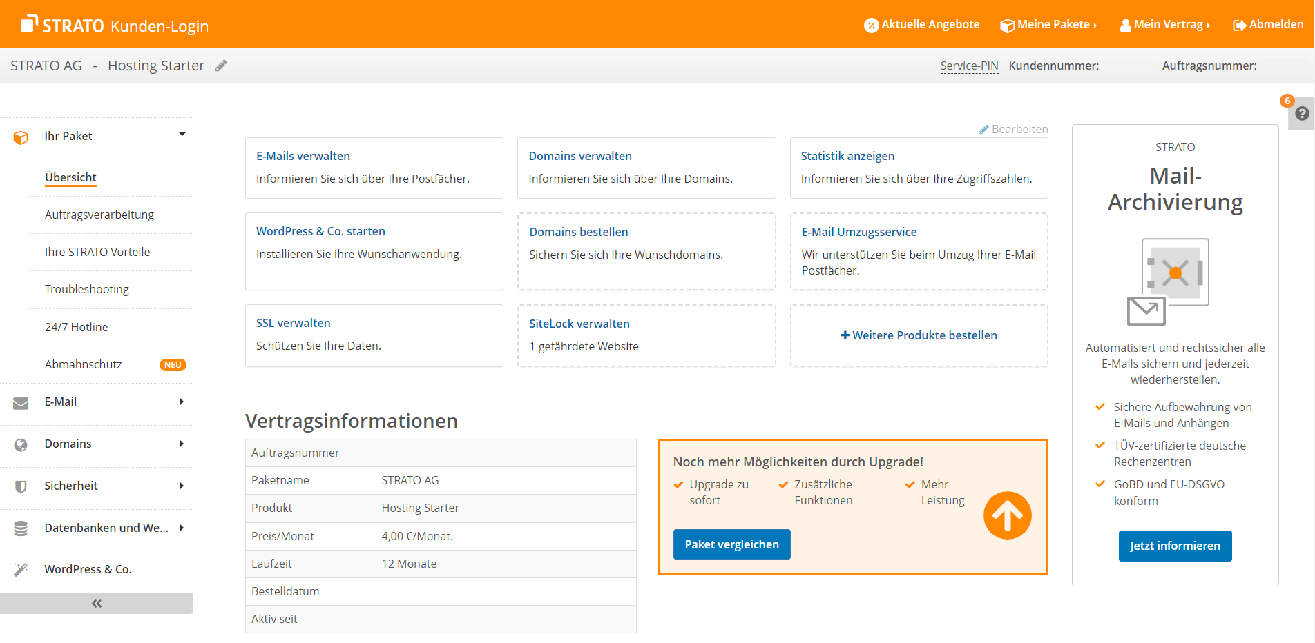 STRATO Webhosting Screenshot