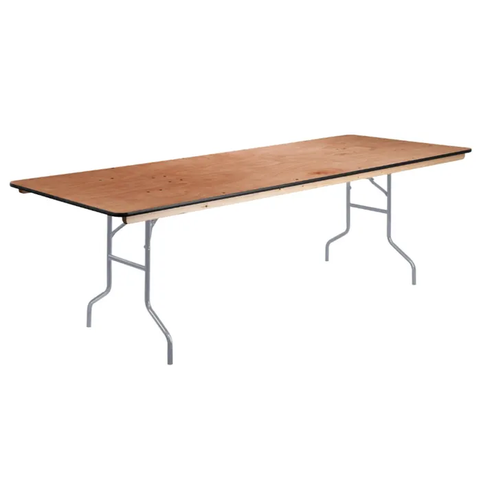 96" Rectangle Wood Folding Banquet Table