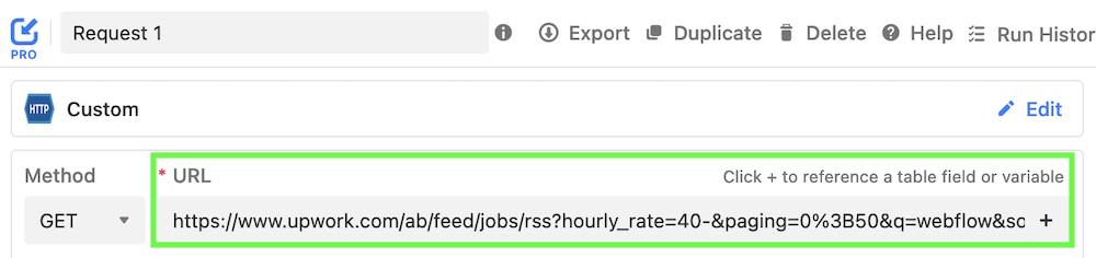 import upwork jobs URL input.png